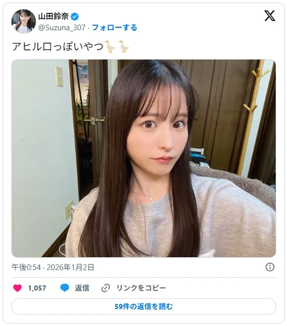 山田鈴奈 アヒル口